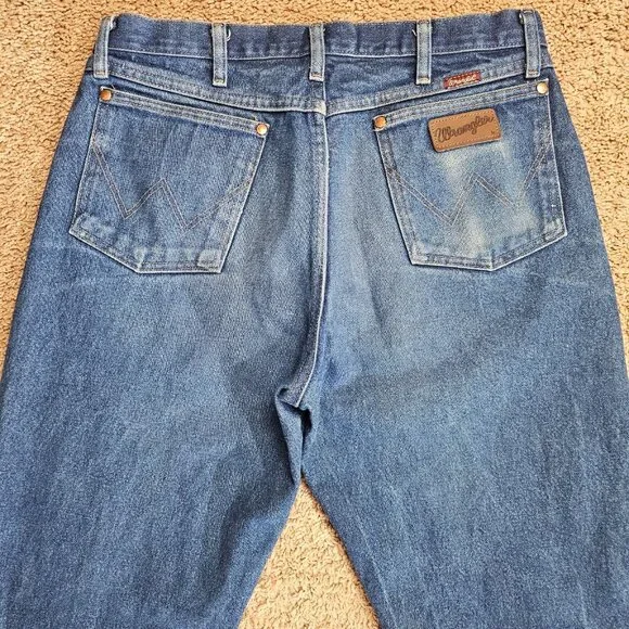 Wrangler Denim Jeans Mens Tag 34x34 Act 34x32 Blue 33MWZ Cowboy Cut Western - Picture 4 of 11